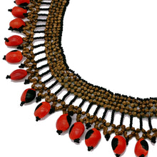Load image into Gallery viewer, Thick band necklace edged with fiery seeds
