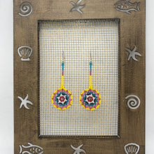 Load image into Gallery viewer, Yellow dangle dream catcher earrings

