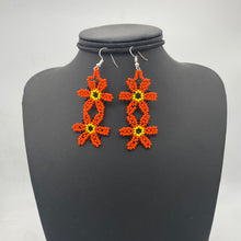 Load image into Gallery viewer, Dangle orange flower earrings
