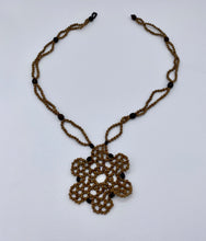 Load image into Gallery viewer, Geometric black accented seed necklace
