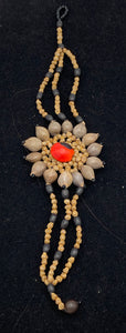 Red and black flower seed bracelet