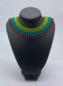 Tri-color beaded necklace