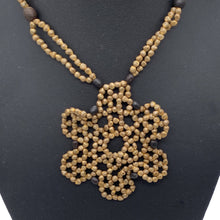 Load image into Gallery viewer, Geometric black accented seed necklace
