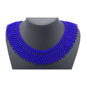 Cobalt blue beaded necklace