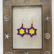 Load image into Gallery viewer, Hanging star burst beaded earrings
