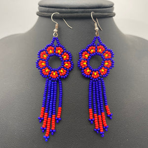 Small floral dream catcher earrings