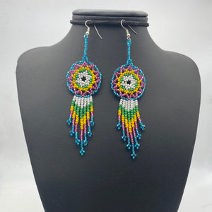 Colorful dream catcher earrings