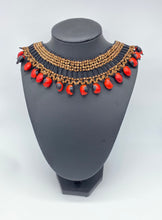 Load image into Gallery viewer, Thick band necklace edged with fiery seeds
