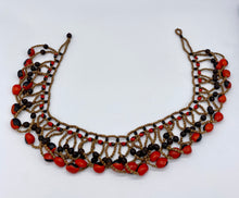 Load image into Gallery viewer, Elaborate red and black seed necklace
