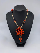 Load image into Gallery viewer, Braided red and black seed necklace
