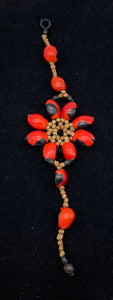 Red and black flower seed bracelet