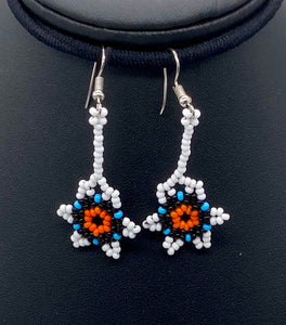 White small flower power earrings drop