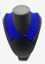 Load image into Gallery viewer, Blue with black seed power necklace
