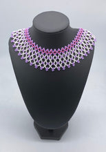 Load image into Gallery viewer, Lavender and white layered beaded necklace
