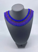 Load image into Gallery viewer, Blue and colored beaded necklace
