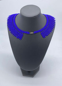 Cobalt blue beaded necklace