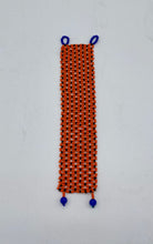 Load image into Gallery viewer, Delicate orange bracelet with blue clasps
